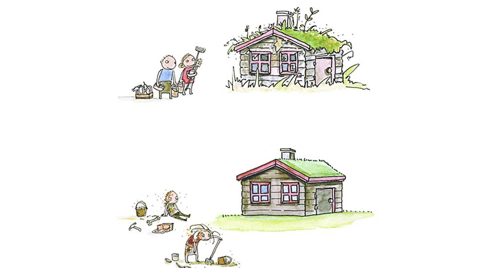 Slik ser det ut naar en rydder i en hytte